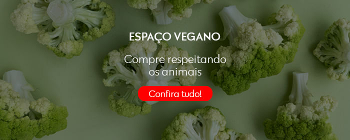 Produtos veganos em um espaço totalmente dedicado para você comprar respeitando.