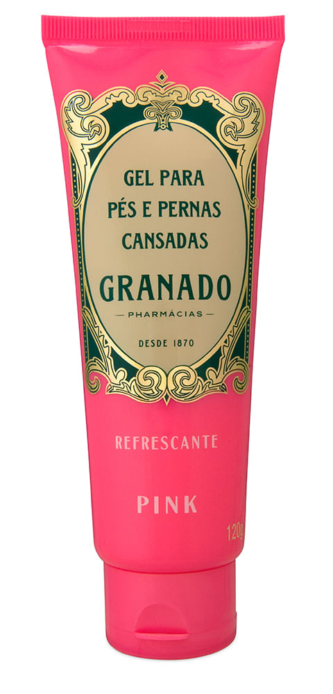 Gel Granado Pés e Pernas Pink 120g - frasco rosa, rótulo dourado