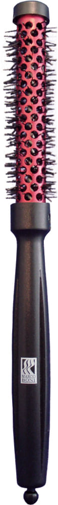 Escova térmica metálica Marco Boni corpo rosê com cerdas pretas e cabo ergonômico