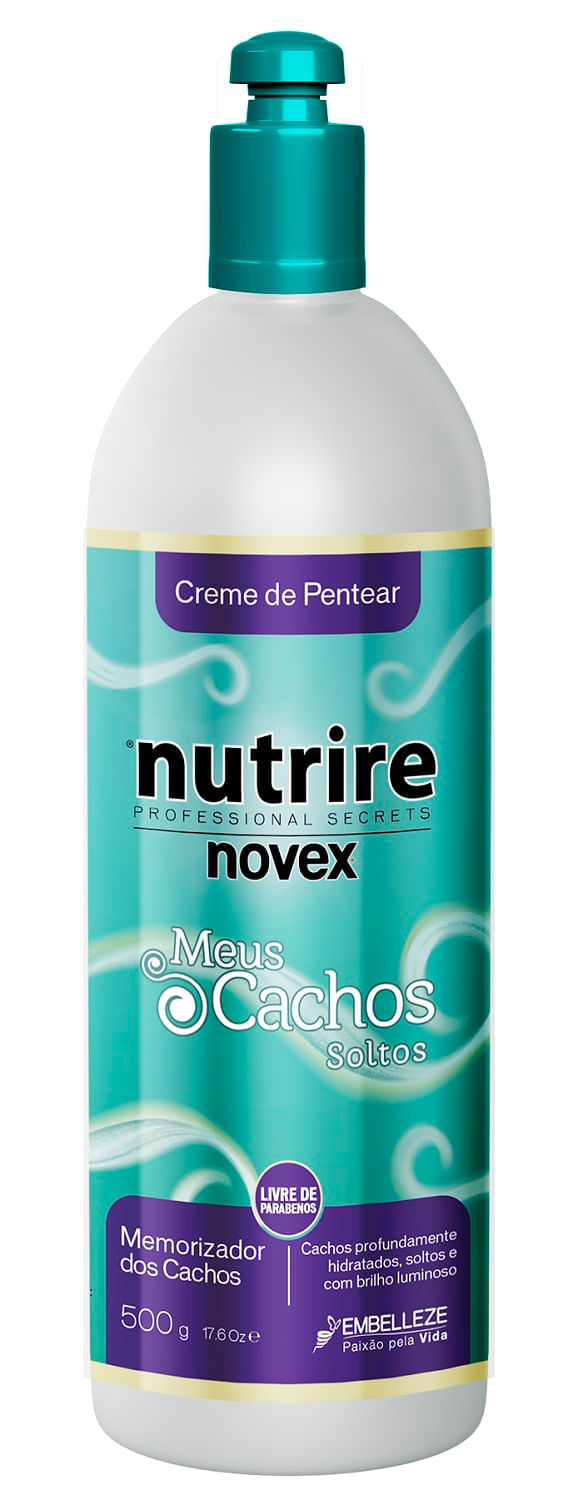 Frontal do frasco Creme para Pentear Novex Nutrire Meus Cachos Soltos 500g
