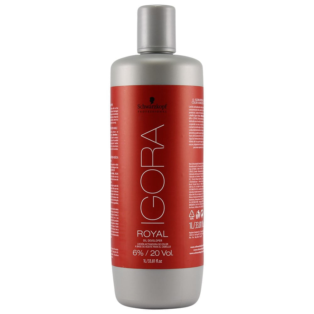 Frontal da embalagem Oxigenada Igora Royal 6% 1000ml