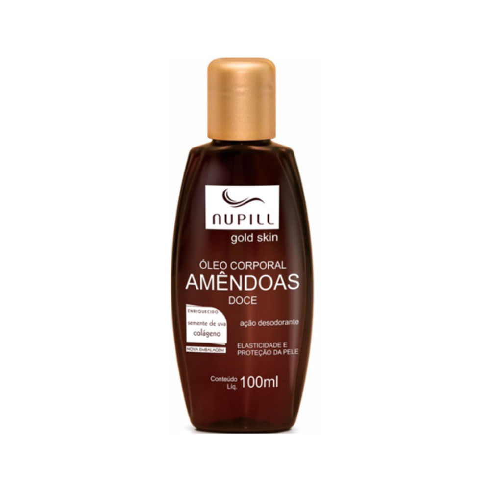 Frontal do óleo corporal Nupill Amêndoas Doce 100ml