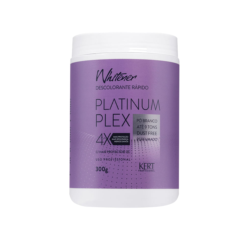 Descolorante Kert Platinum Plex 300g em fundo branco