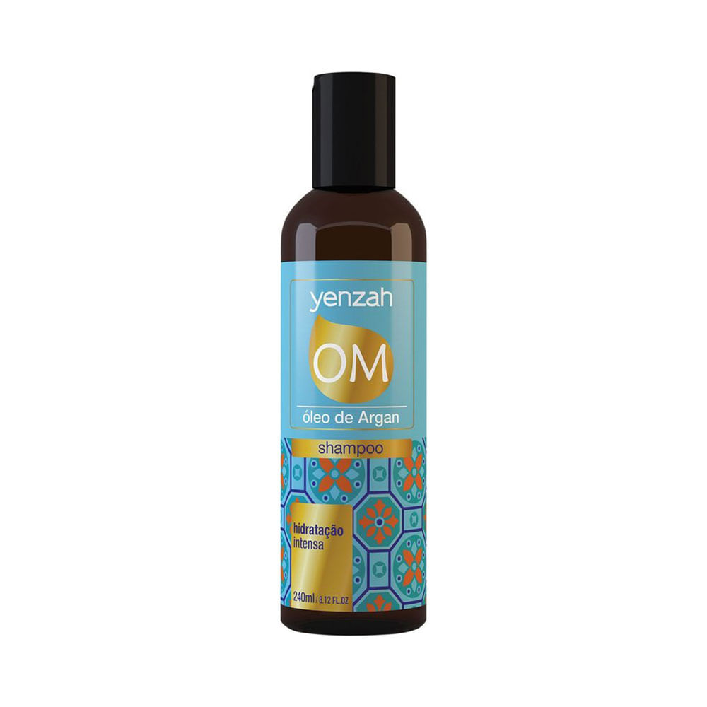 Frontal do frasco do Shampoo Yenzah OM Óleo de Argan 240ml