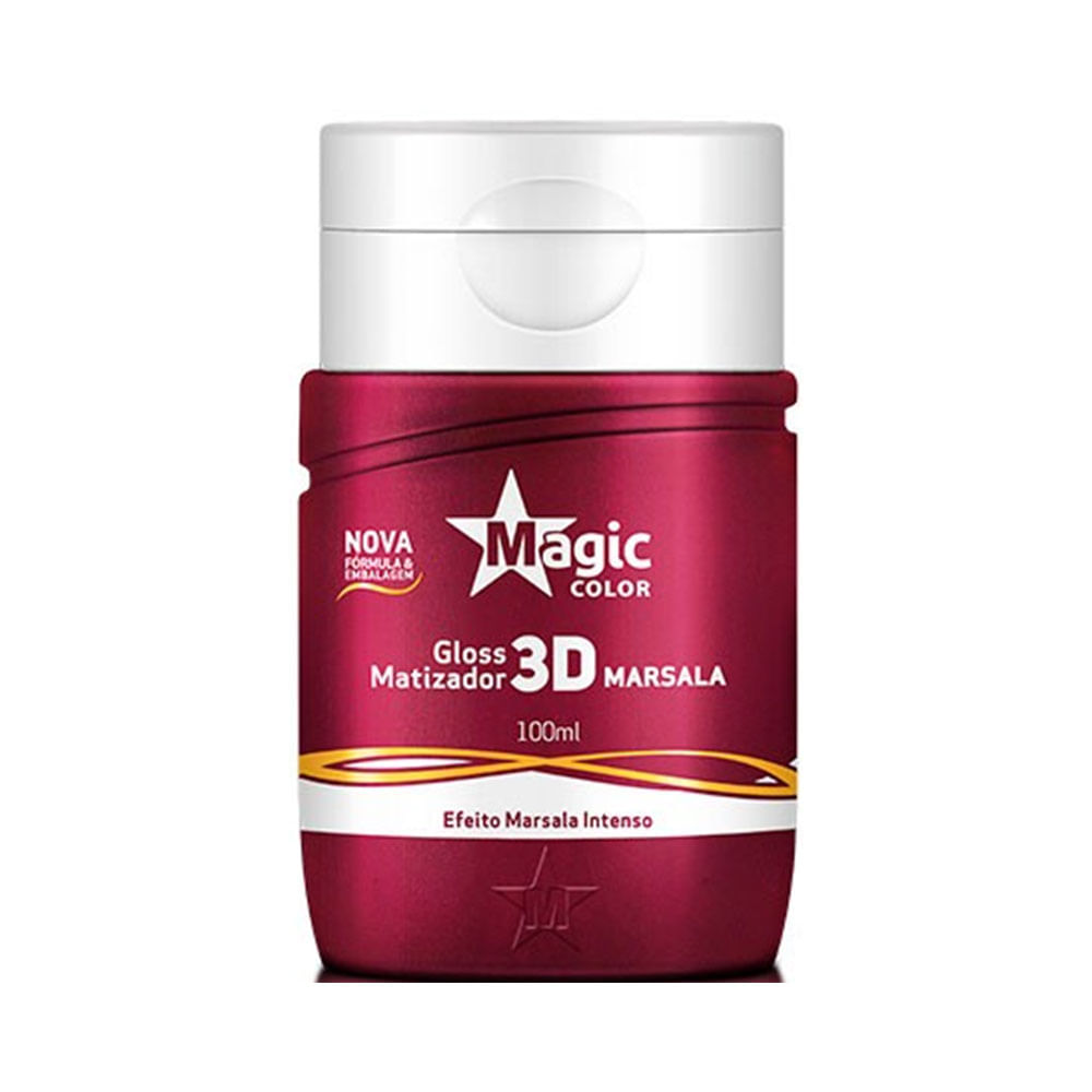 Frasco do Matizador Magic Color Efeito Marsala Intenso 100 ml em fundo branco