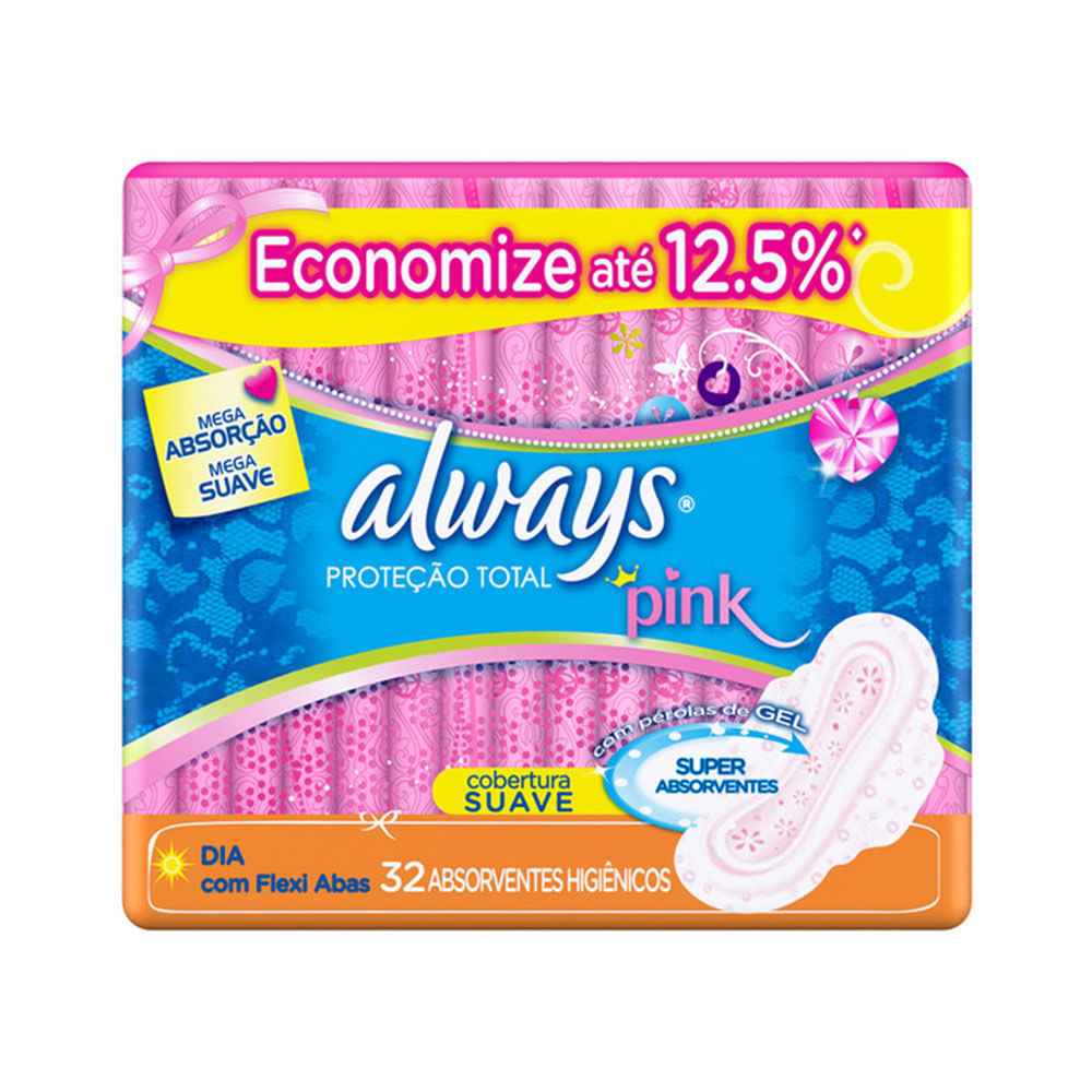 absorvente always pink com