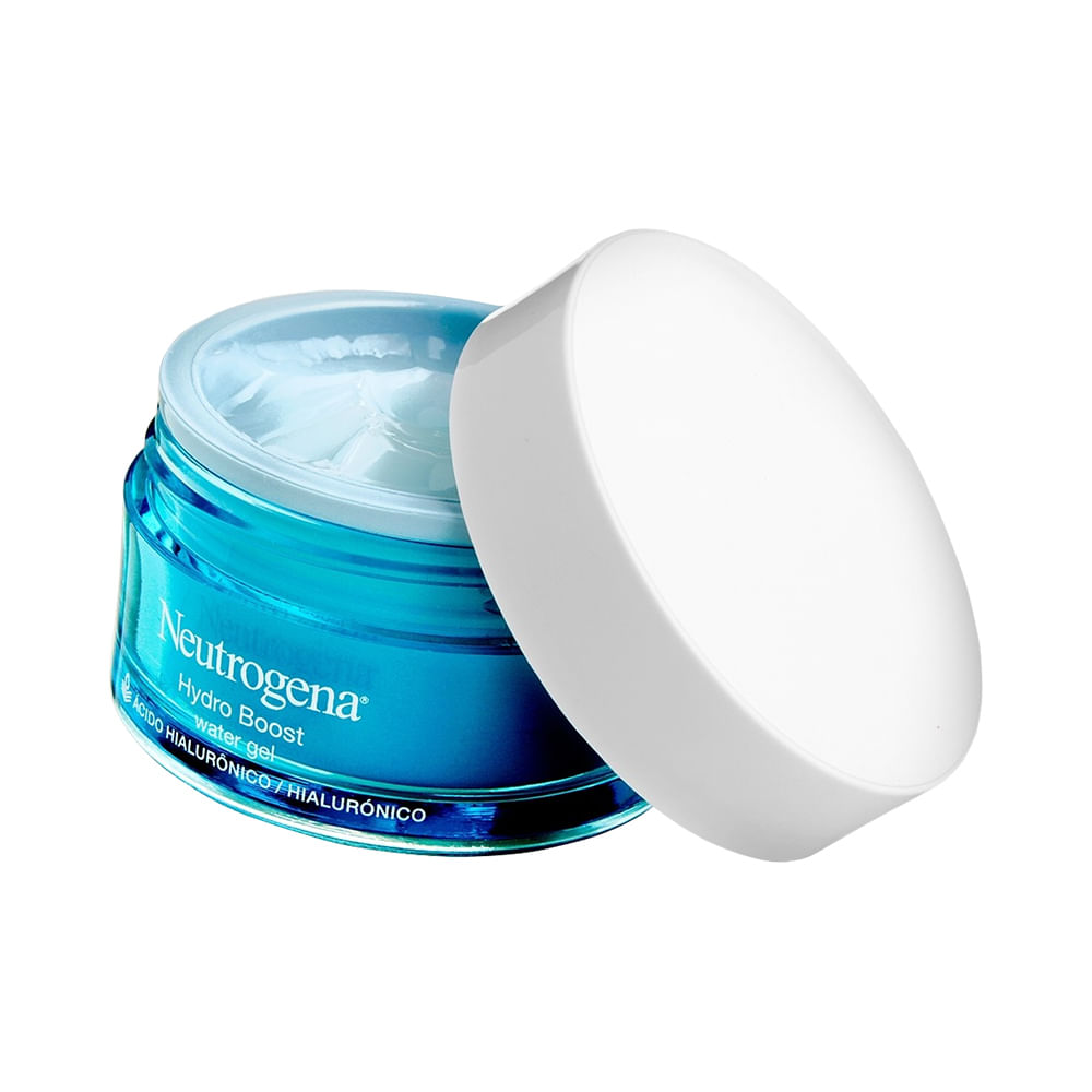 Pote aberto mostrando o gel azul claro do Neutrogena Hydro Boost