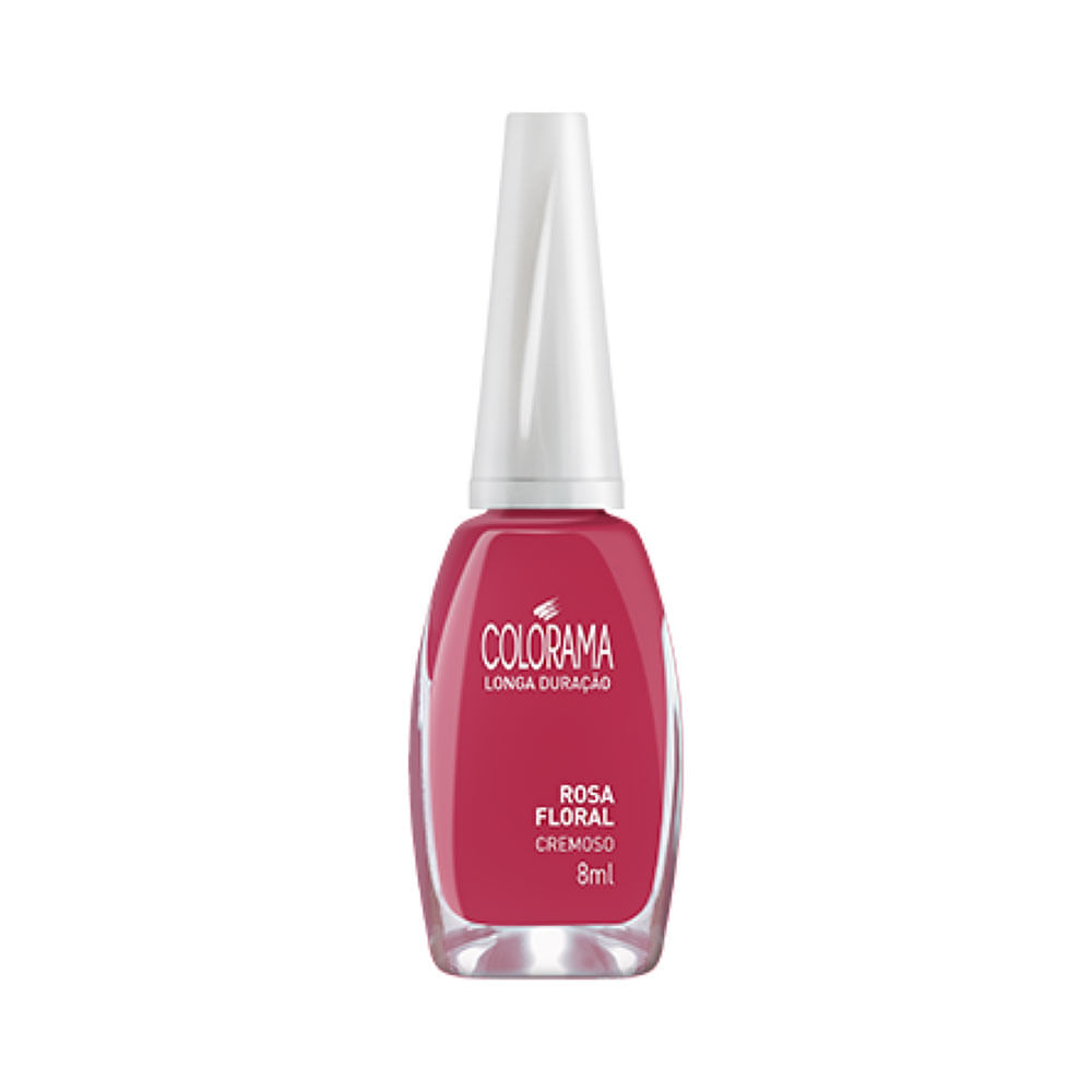 Frasco frontal do Esmalte Colorama Rosa Floral 8ml