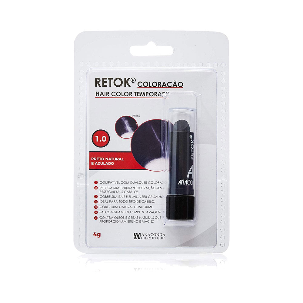Retok Anaconda Coloração 1.0 Preto Natural Azulado embalagem e bastão 4g