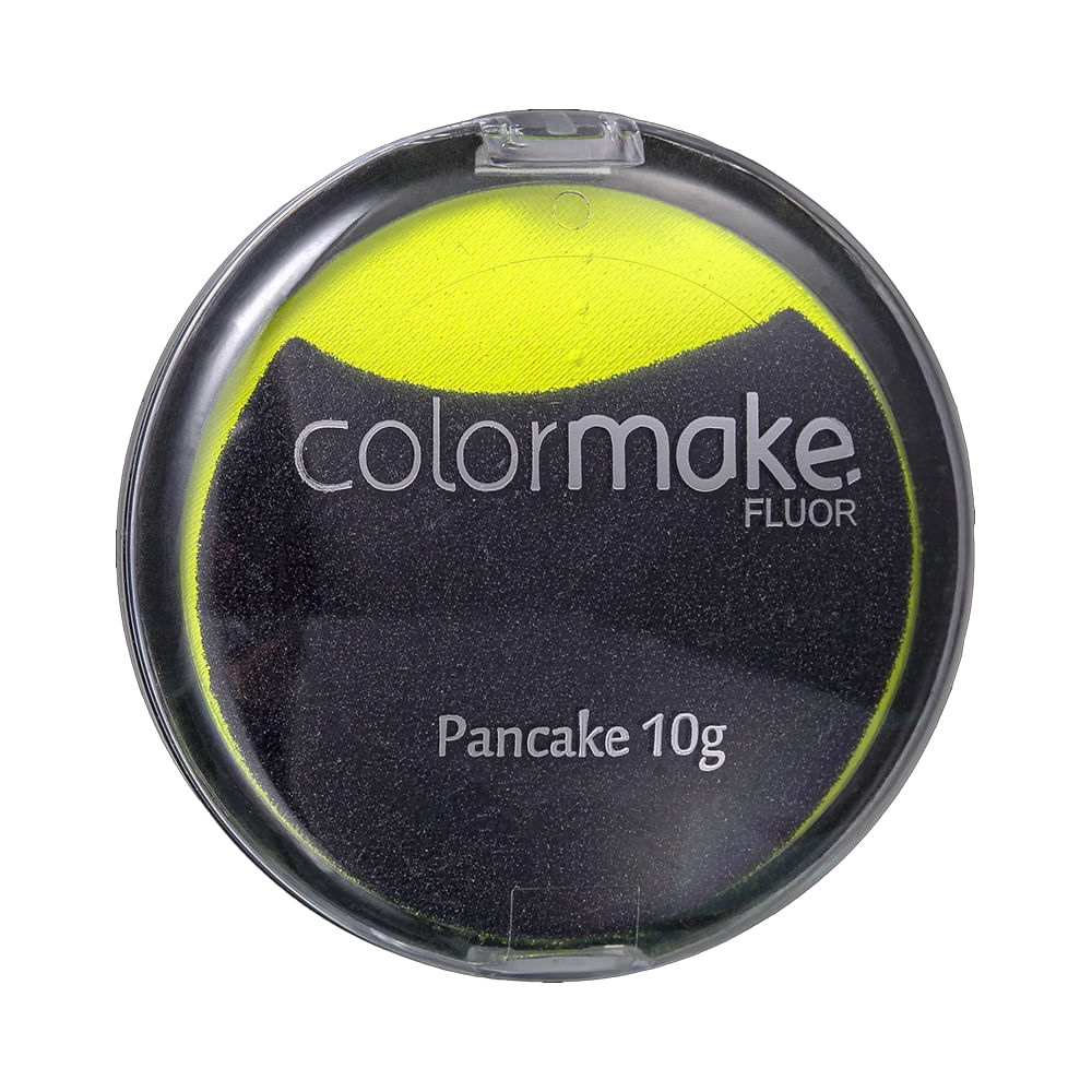 Pancake ColorMake Fluorescente Amarelo 10g compacto fechado - visão superior