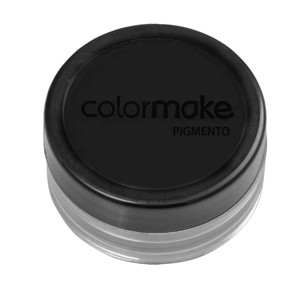 Pote fechado do pigmento ColorMake visto de cima mostrando a tampa preta