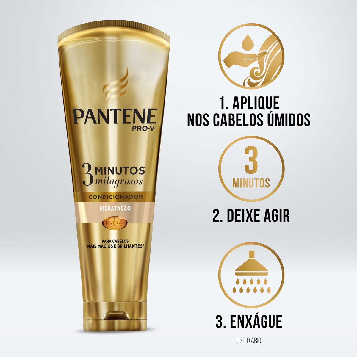 Instruções de uso do condicionador Pantene 3 Minutos Milagrosos 170ml