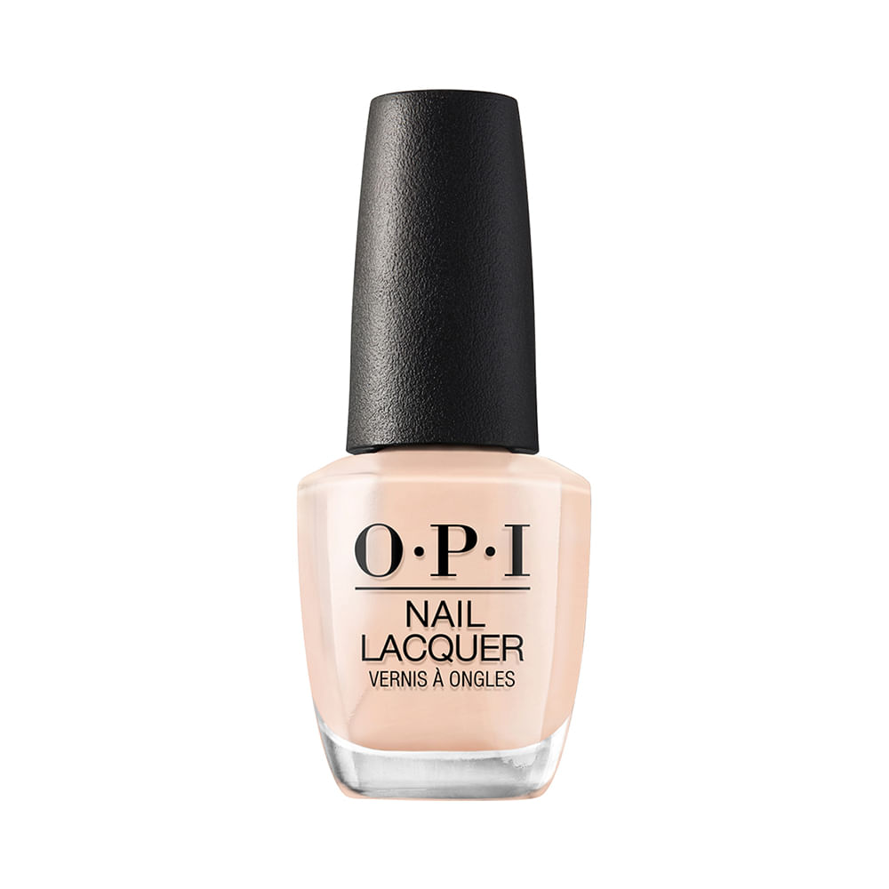Frasco do esmalte OPI Samoan Sand em tom nude claro com tampa preta