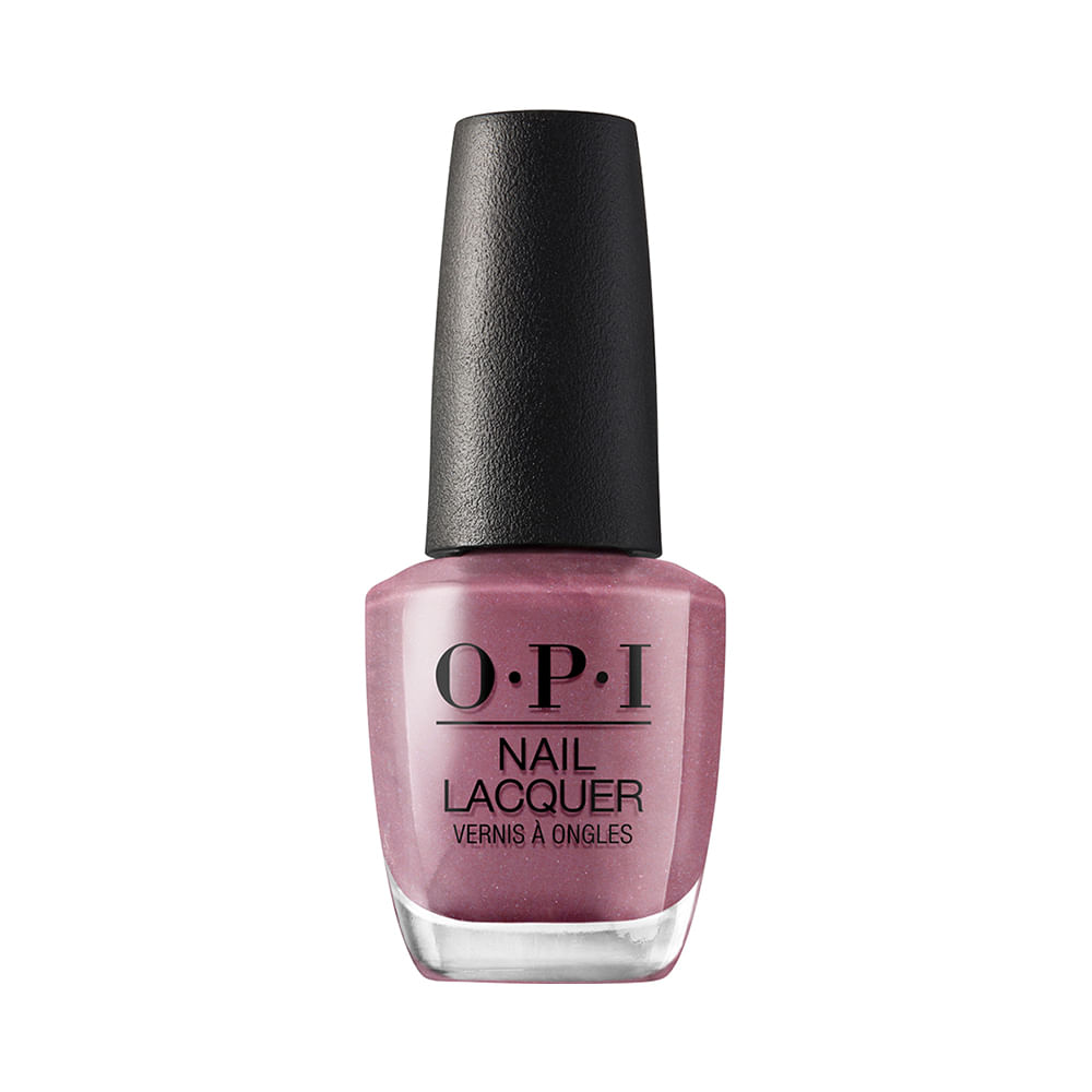 Frasco de esmalte OPI ReykJavik All The Hot Spot(S) rosa metálico com tampa preta