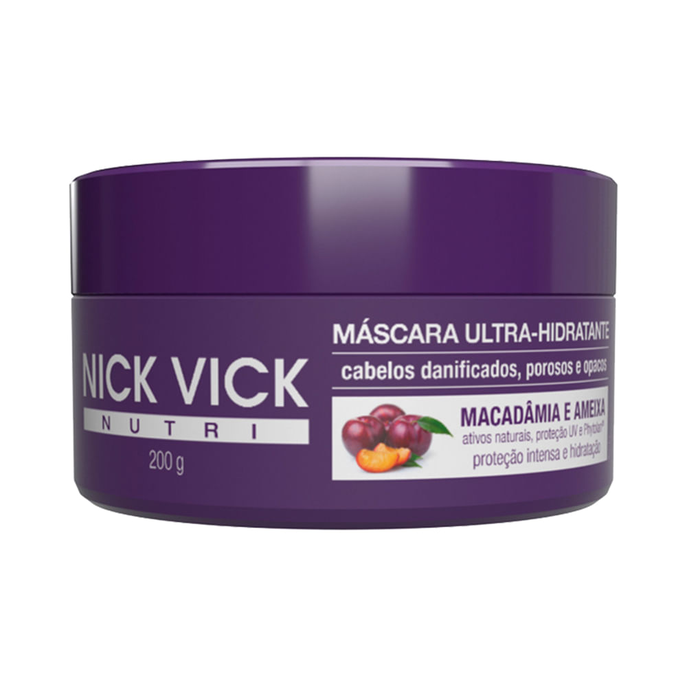 Pote roxo frontal Máscara Nick Vick Nutri Ultra Hidratante 200g