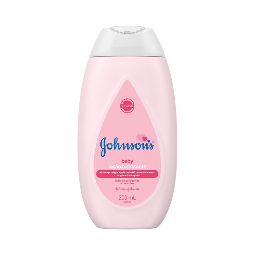 Loção Hidratante Johnson's Baby 200 mL - embalagem frontal rosa claro