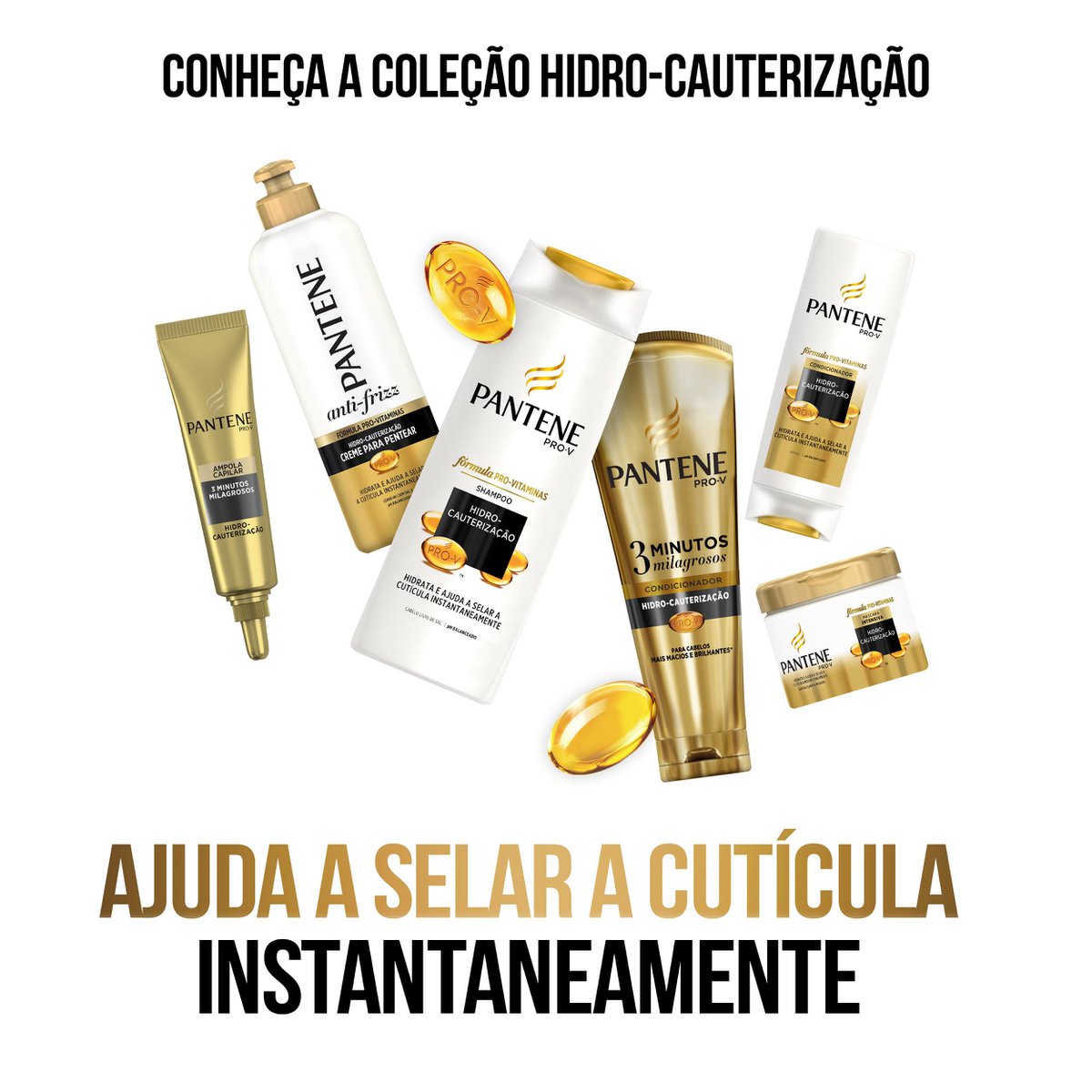 Embalagem do Creme de Pentear Pantene com instruções de uso ao lado