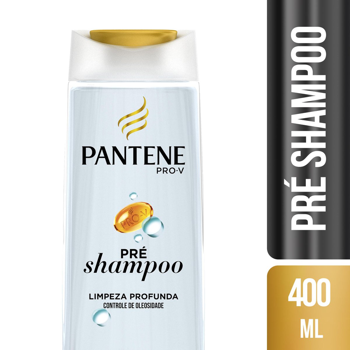 Pré-Shampoo Pantene Hidro-Cauterização 400ml - embalagem transparente com líquido claro e rótulo Pantene PRO-V