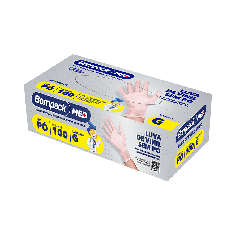 Luva De Vinil Bompack G Sem Po Com 100 Unidades Ikesaki Cosmeticos Ikesaki
