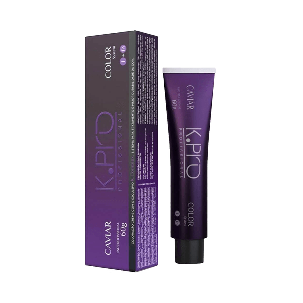 Coloração K-Pro Caviar 5.1 Castanho Claro Acinzentado - embalagem e tubo 60g