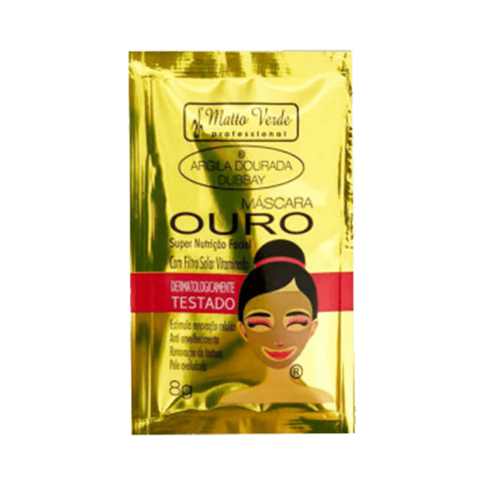 Sachê dourado Máscara Facial Matto Verde Ouro 8g