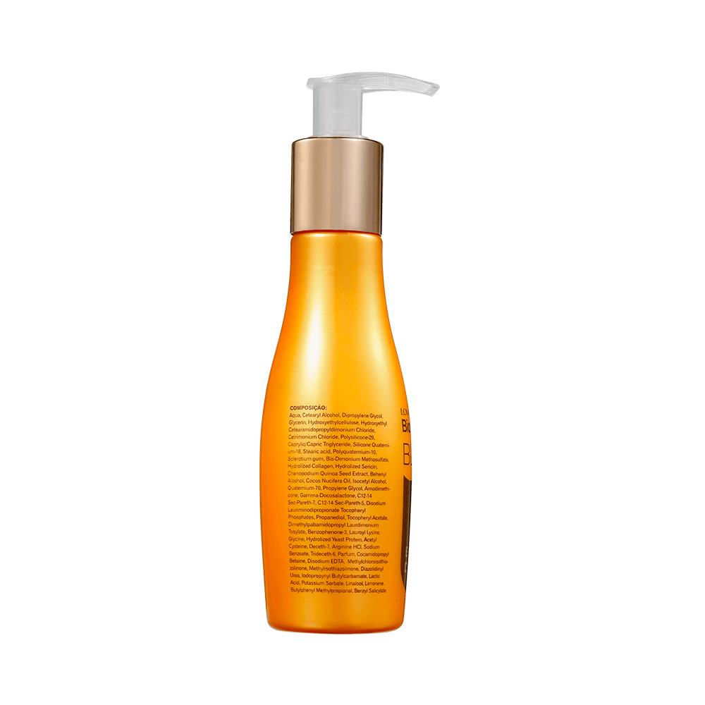Frasco laranja metálico do Fluído Reconstrutor Lowell Bálsamo da Cura 120ml