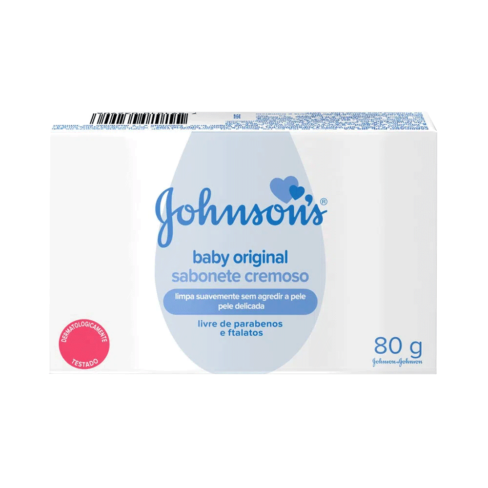 Embalagem frontal do Sabonete Johnson's Baby Regular 80g