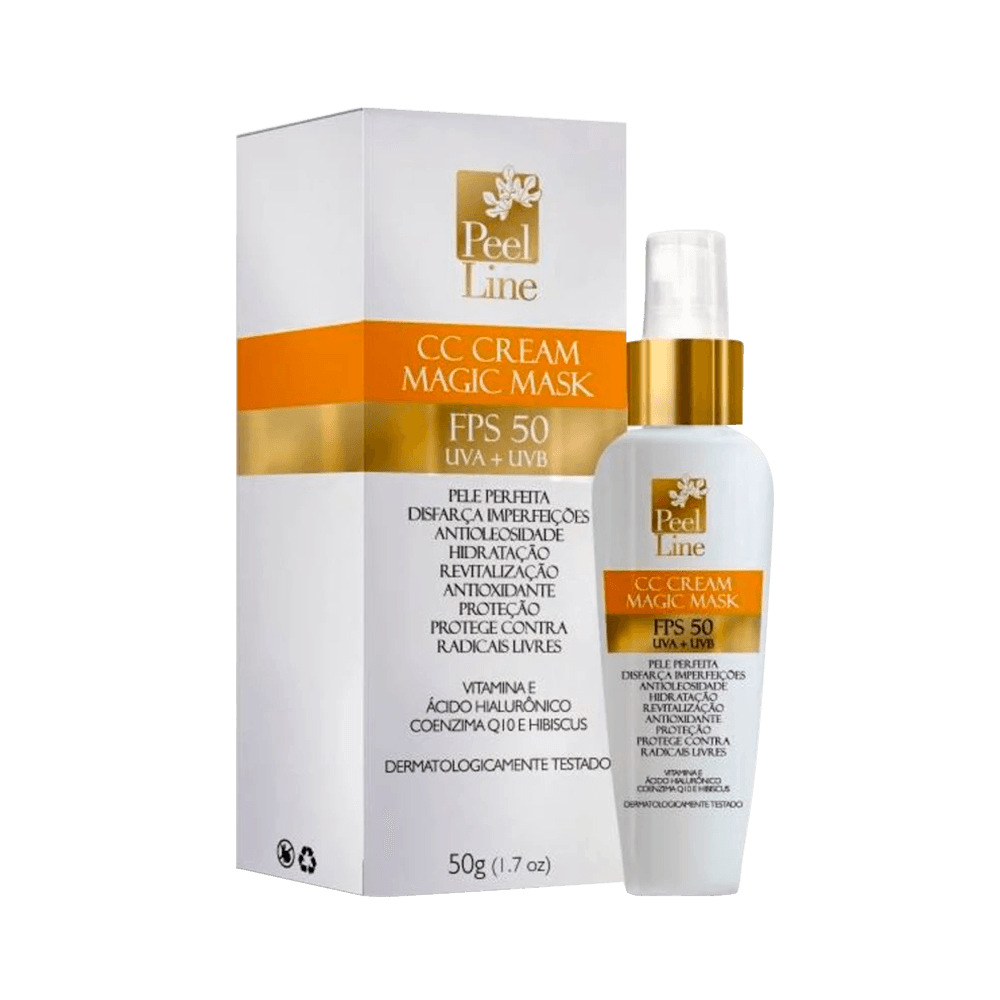 CC Cream Peel Line Magic Mask Bronze FPS 50 50g - embalagem e frasco