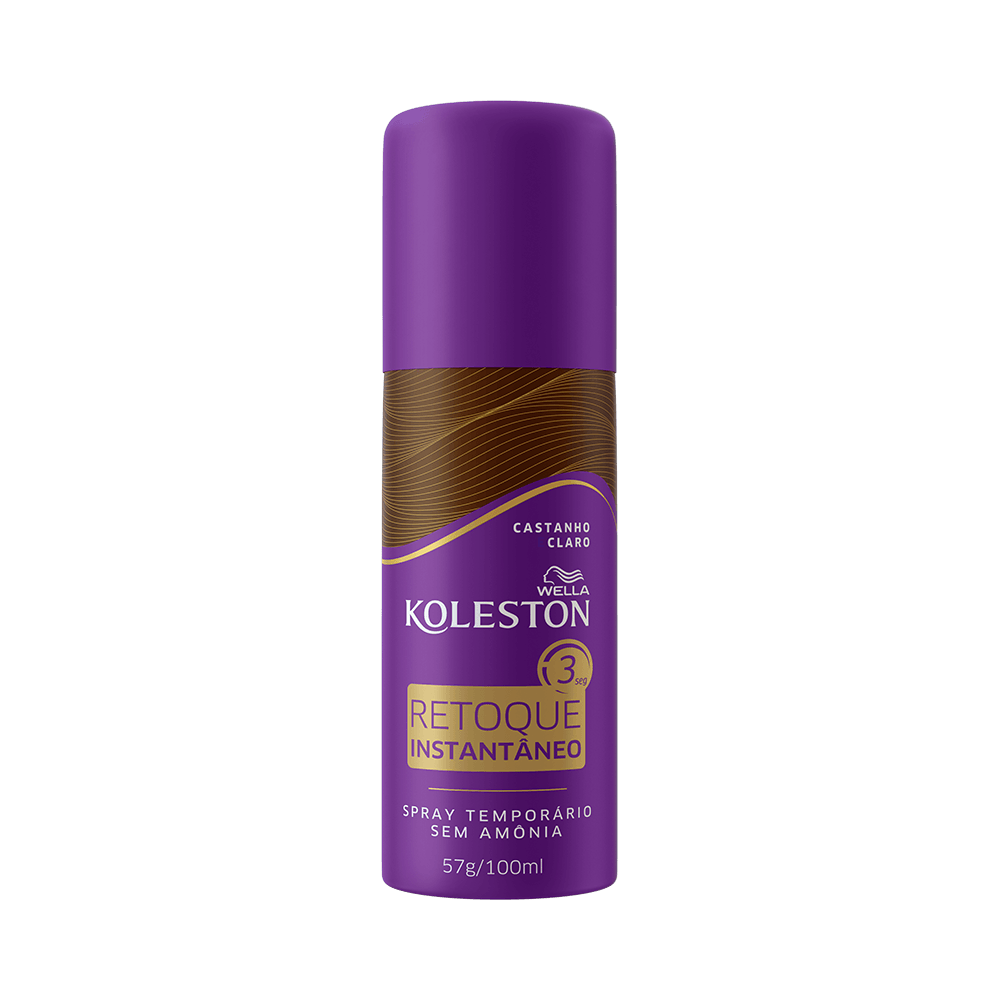 Retoque Instantâneo Spray Koleston Castanho Claro 100ml - embalagem frontal