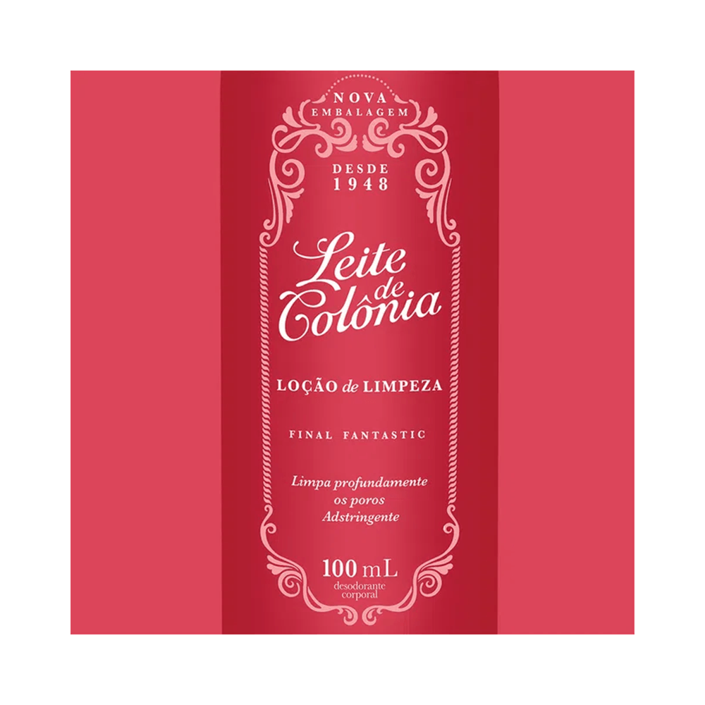 Close do frasco vermelho do Leite de Colônia Final Fantastic 100ml