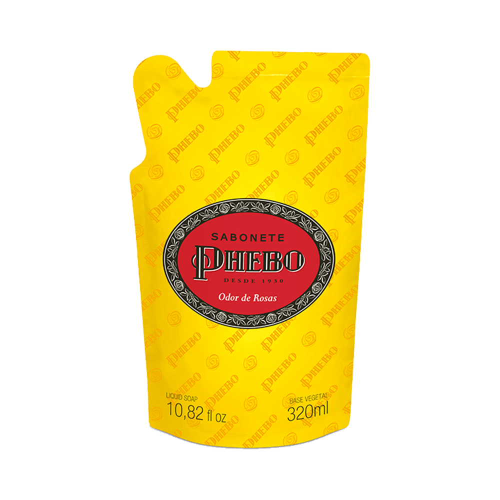 Refil Sabonete Líquido Phebo Odor de Rosas 320ml vista frontal