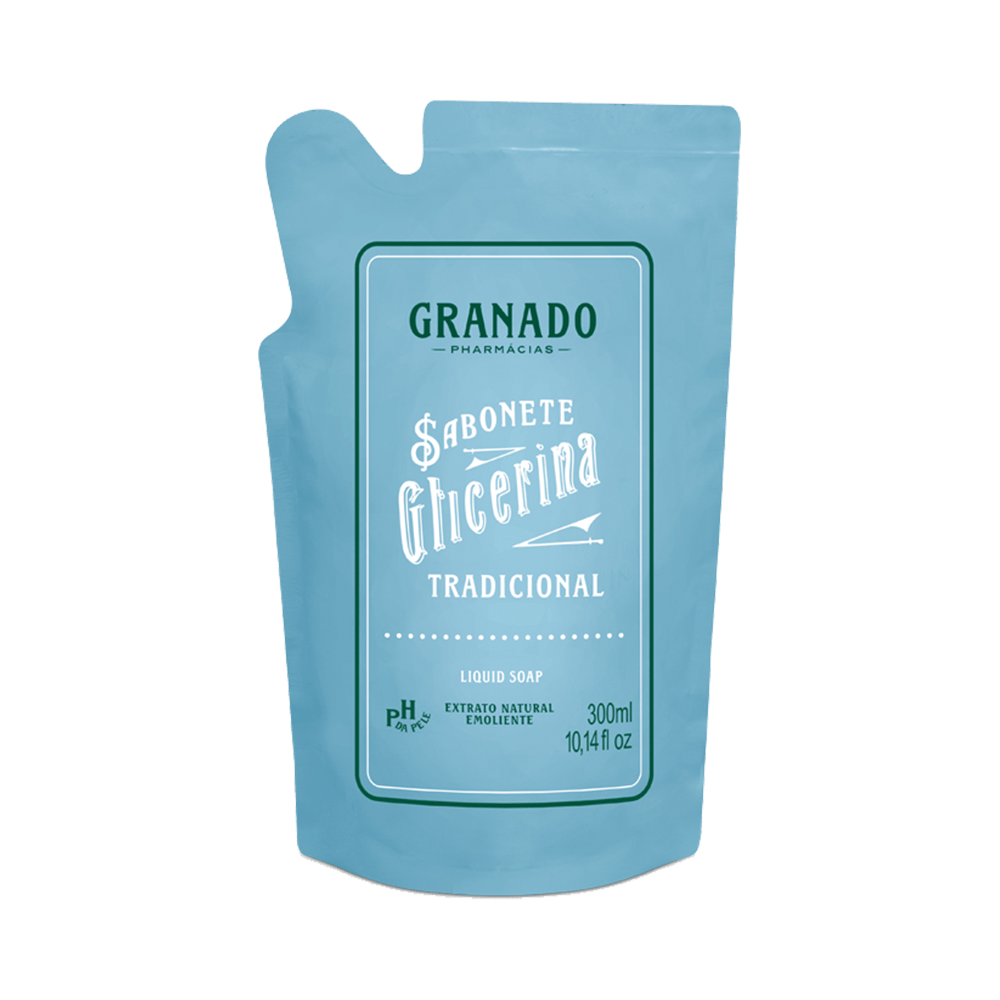 Refil Sabonete Líquido Granado Glicerina Tradicional 300ml - frontal