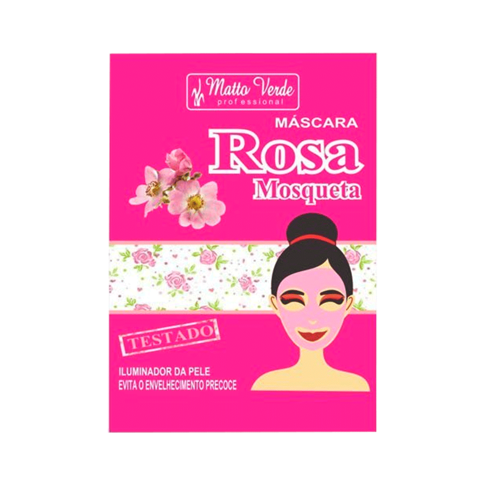 Máscara Facial Matto Verde Rosa Mosqueta 8g - sachê frontal rosa