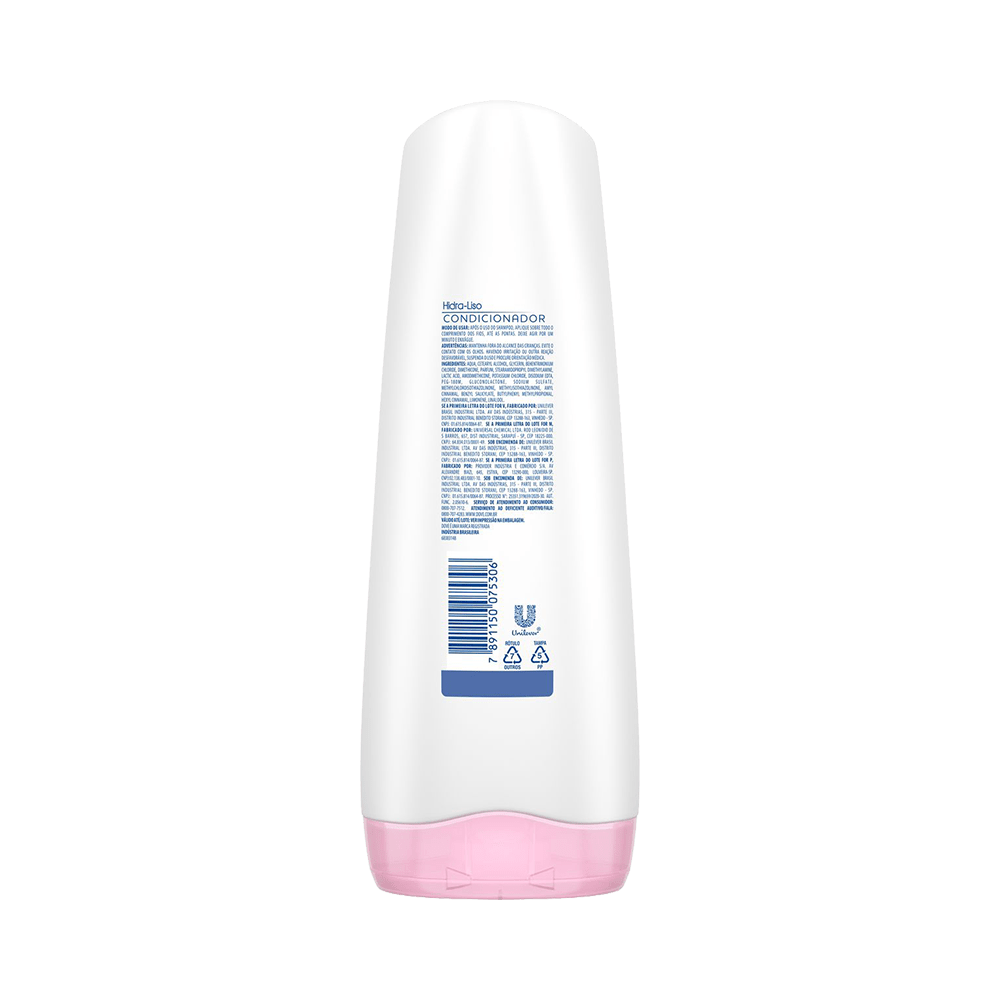 Verso do Condicionador Dove com informações do produto