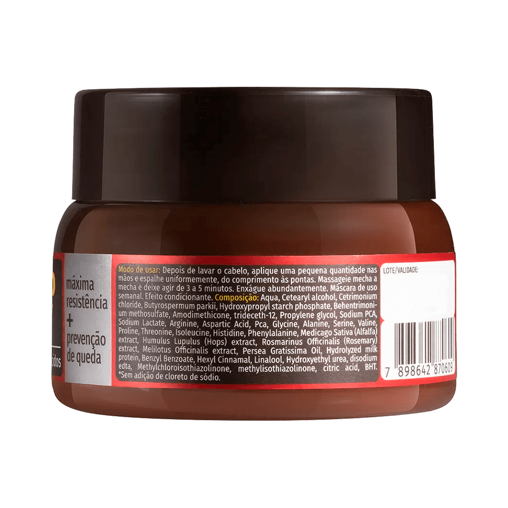 Máscara Yenzah Amino Whey 120g - embalagem marrom com tampa escura