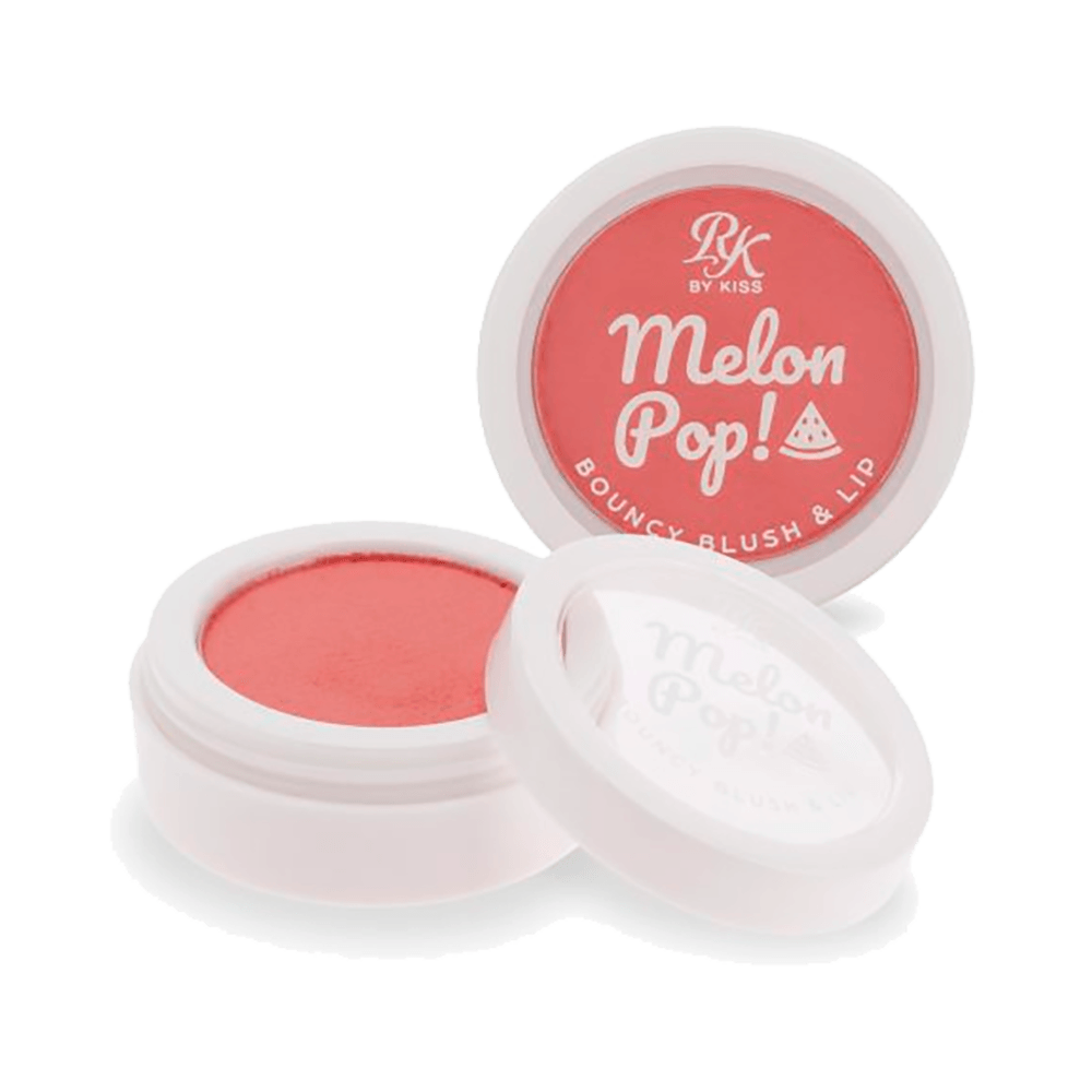 Boncy Blush & Lip com tampa removida mostrando o produto em tom coral avermelhado