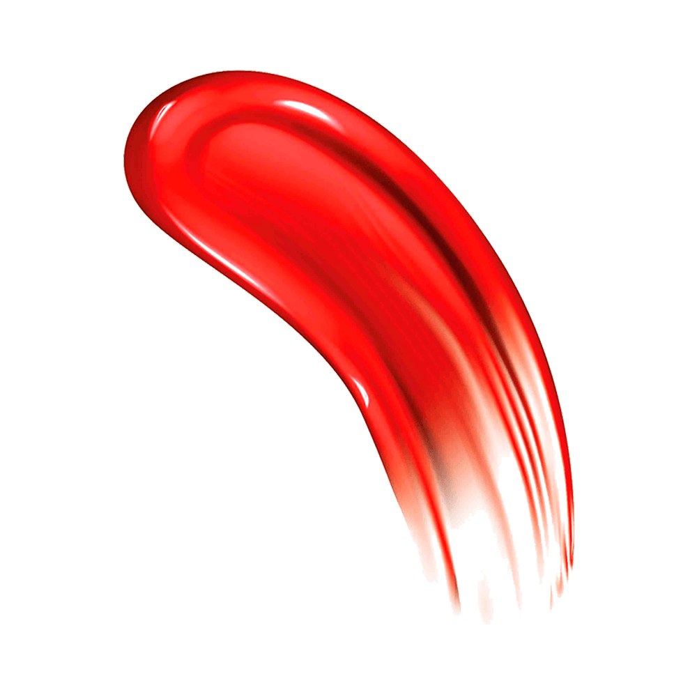 Textura do Lip Tint Gel Frederika Baby Aperol mostrando gel vermelho brilhante