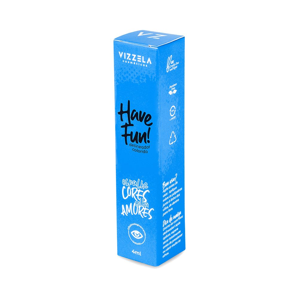 Caixa do delineador Vizzela Have Fun Azul 4ml