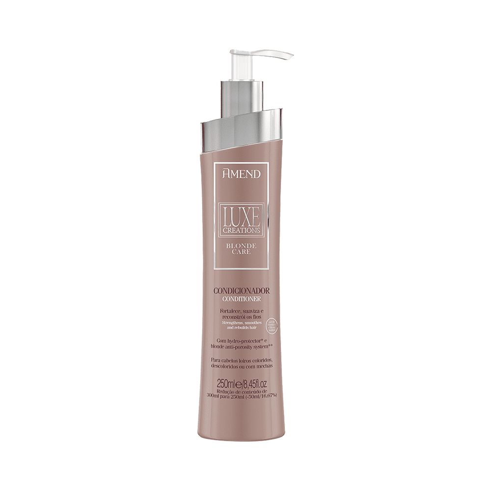 Condicionador Amend Luxe Creations Blonde Care 250ml - frasco rosé com pump