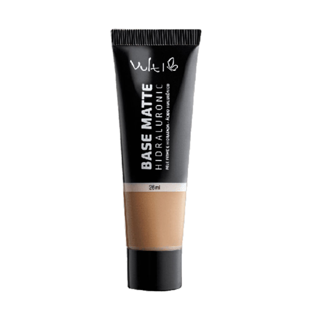 Base Líquida Vult Hidraluronic Matte N030 26ml - embalagem em tubo preto com fundo branco