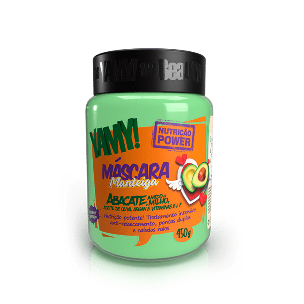 Máscara Yamy Manteiga Nutrição Power Abacate 450g - embalagem frontal