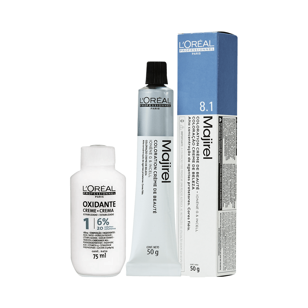 Coloração Majirel 8.1 L'Oréal Professionnel com oxigenada 20 volumes