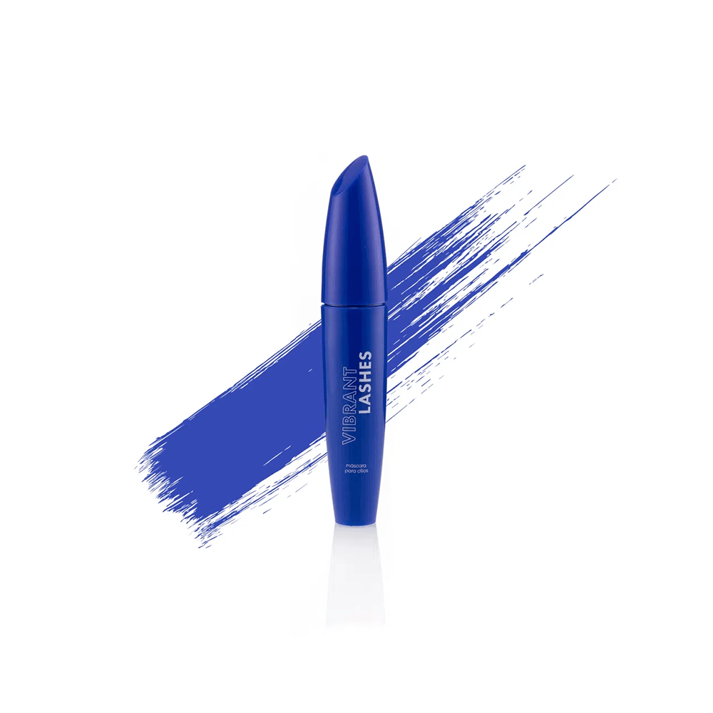 Máscara Frederika Vibrant com pincelada azul ao fundo