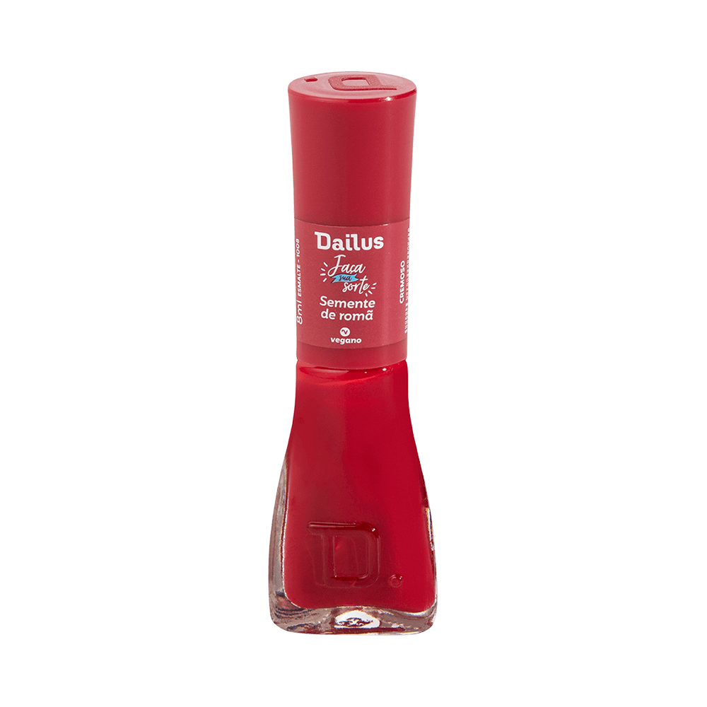 Esmalte Dailus Faça Sua Sorte Semente de Romã 8 ml - frasco com tampa vermelha
