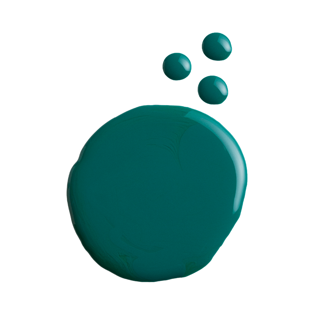 Amostra da cor verde azulado do esmalte Dailus em gotas