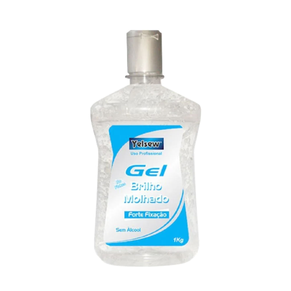 Gel Yelsew Cristal Forte Fixação 1kg - frasco transparente com dosador