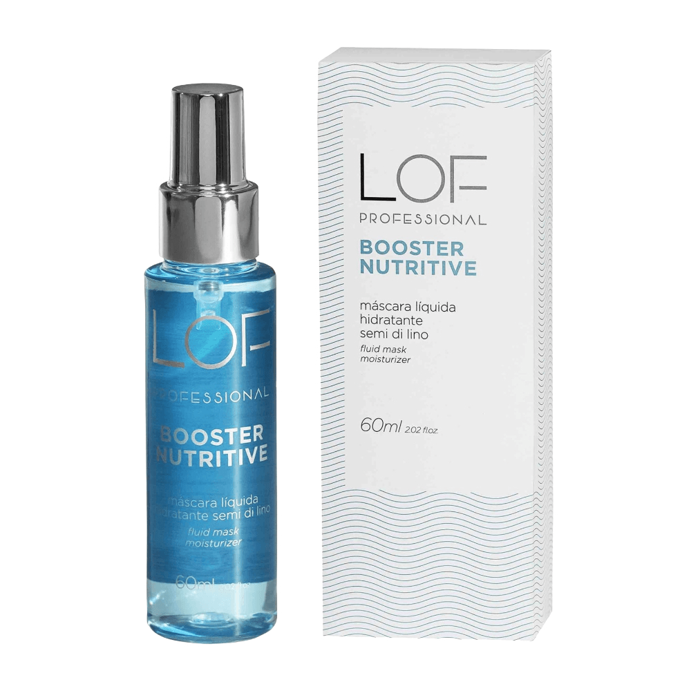 Máscara Líquida LOF Professional Booster Nutritive 60ml frasco azul e embalagem branca