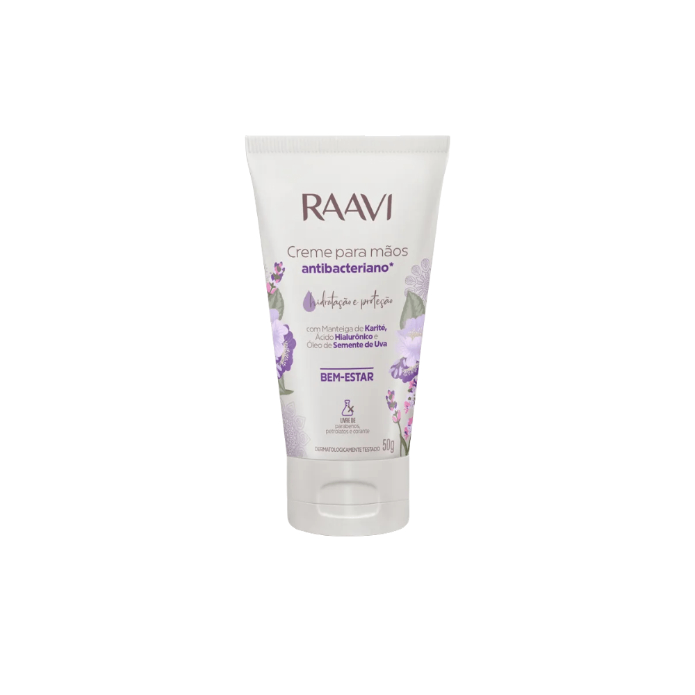 Creme para mãos Raavi Antibacteriano tubo 50g