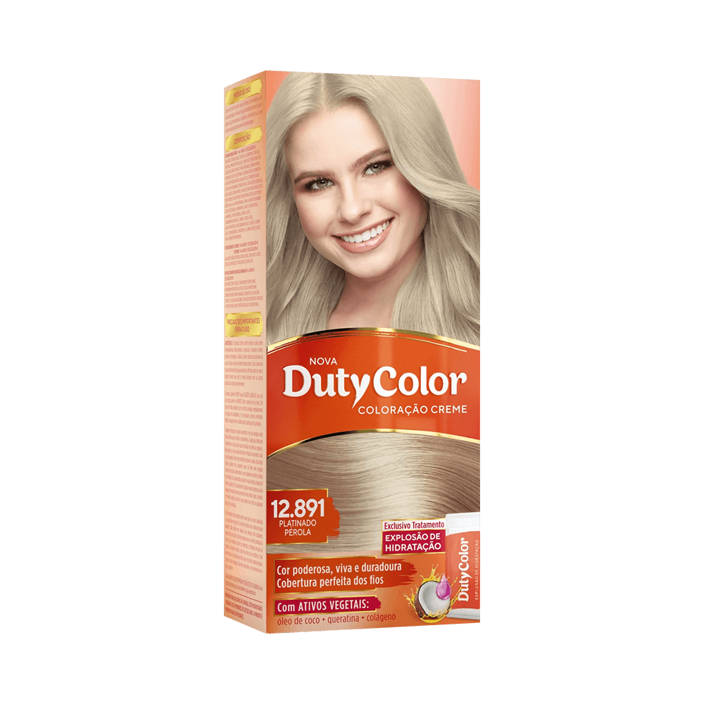 Embalagem da coloração DutyColor 12.891 Platinado Pérola