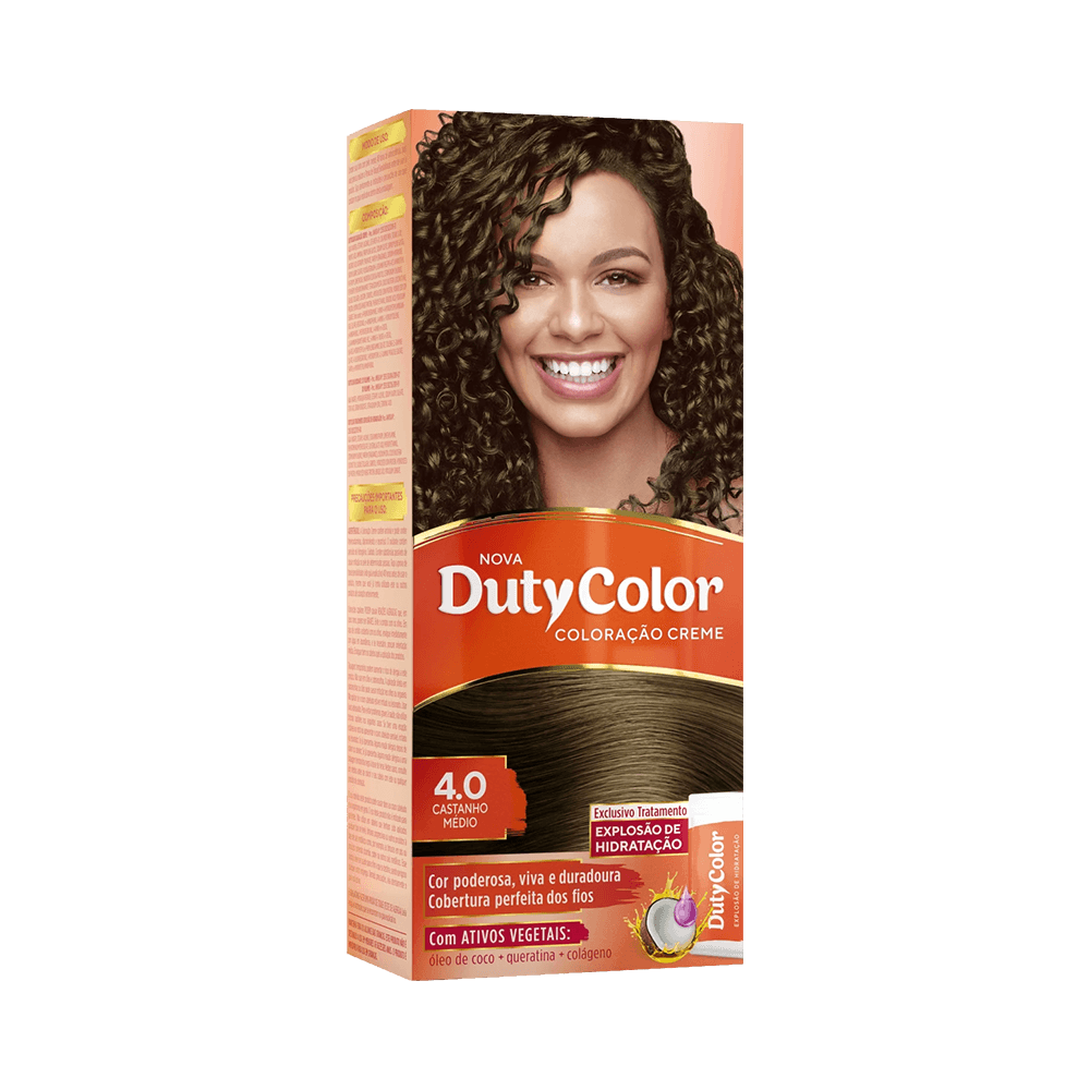Embalagem DutyColor 4.0 Castanho Médio - coloração em creme